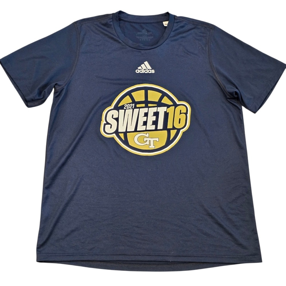 Georgia Tech Yellow Jackets Basketball Adidas 2021 Sweet 16 Shirt Men's Large